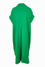 Product shot of the Canal Overshirt in colour Jade (Green), from the back
