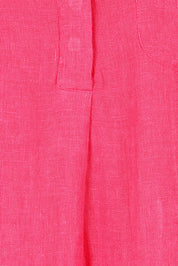 Product shot of the Ahoy Linen Tunic in colour Raspberry (Pink), from the front