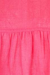 Product shot of the Caicos Linen Top in colour Raspberry (Blue), detail