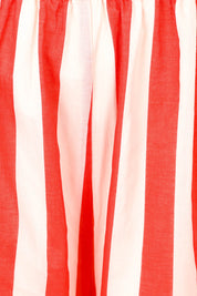 Product shot of the Mariah Cotton Pant in colour Noelstripe (Red), detail