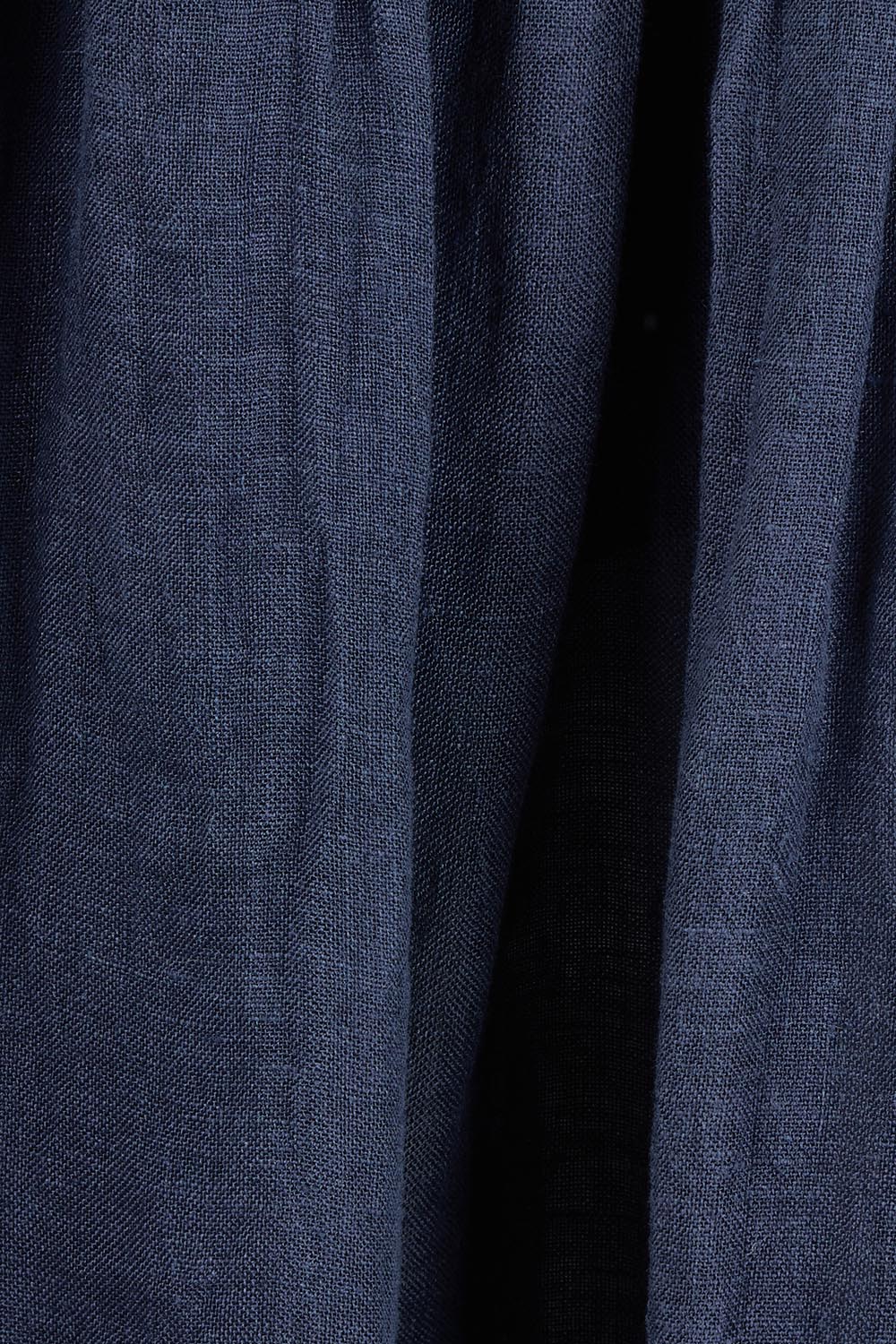 Product shot of the Lana Linen Maxi Dress in colour Navy (Blue), detail