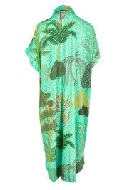 Product shot of the Canal Modal Overshirt in colour Rainforest, from the back