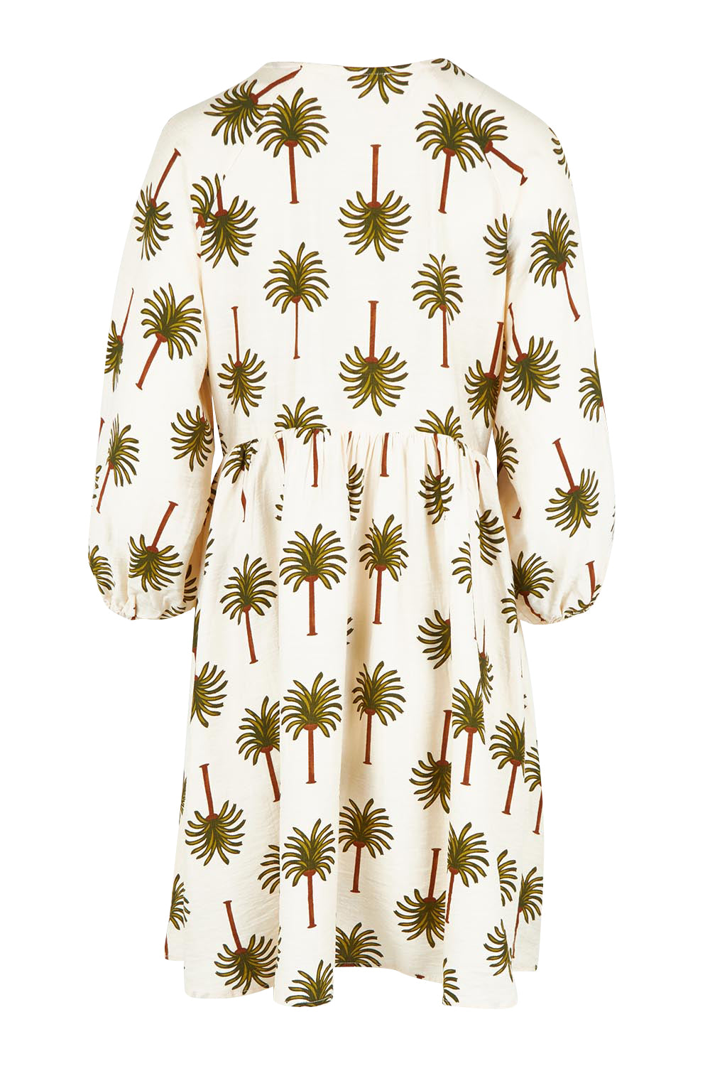 Product shot of the Alfina Dress in colour Ivorypalm, from the back