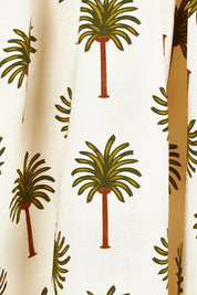 Product shot of the Alfina Dress in colour Ivorypalm, detail