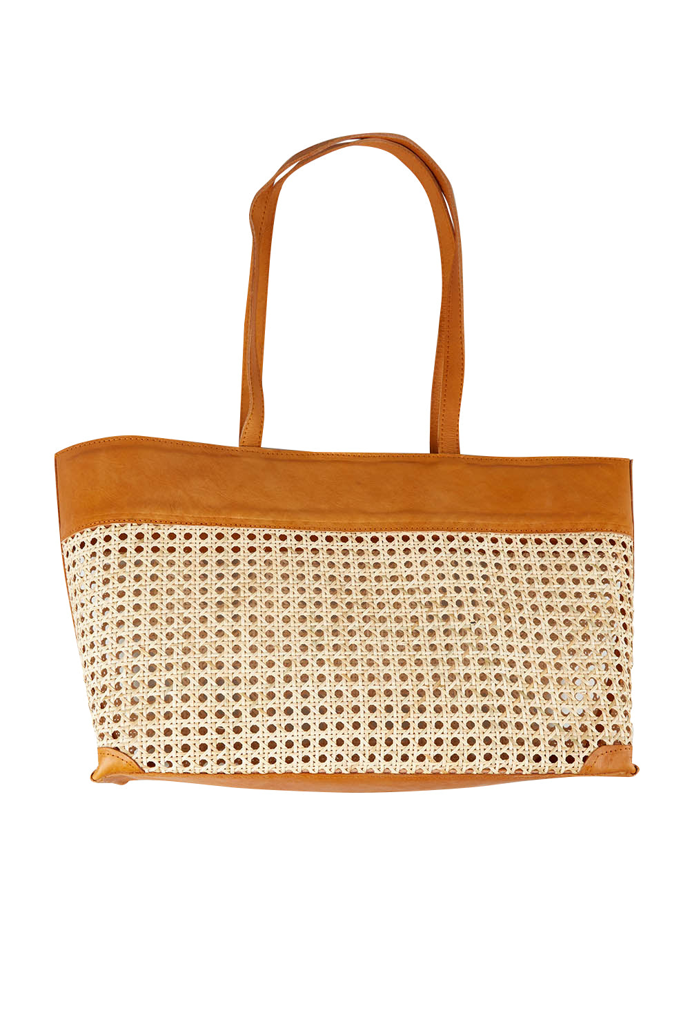 Product shot of the Ciao Basket Bag in colour Natural, from the back