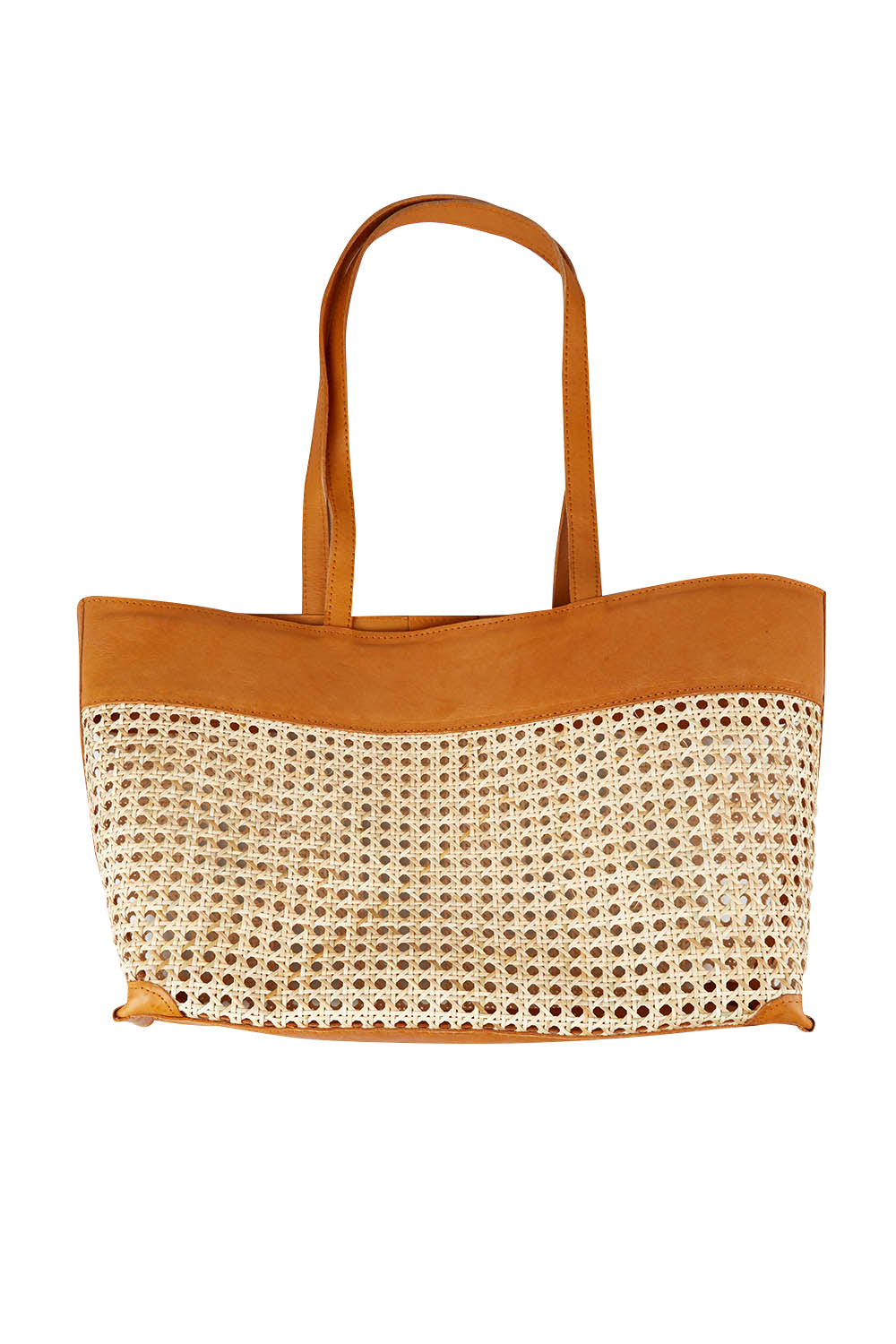 Product shot of the Ciao Basket Bag in colour Natural, from the front