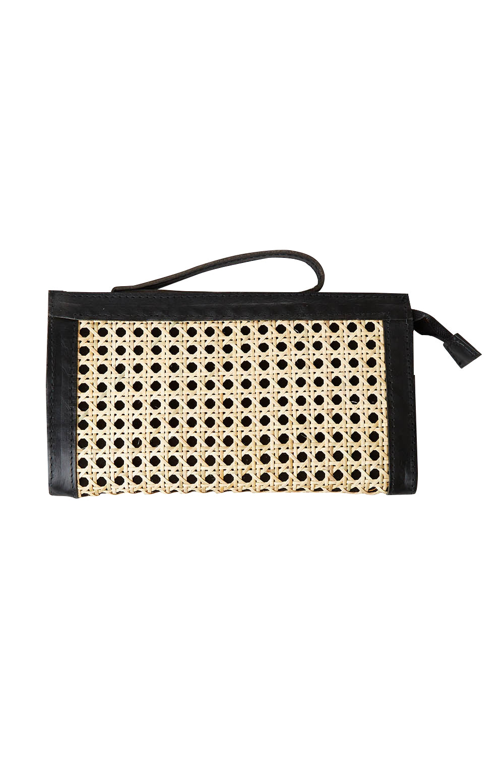 Product shot of the Raffles Clutch in colour Black, from the back