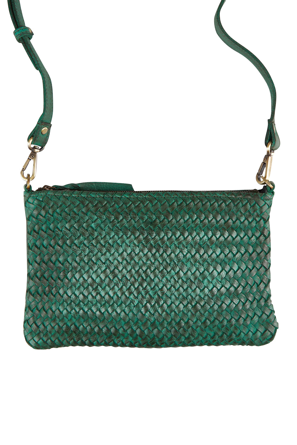 Product shot of the Leather Cassidy Shoulder Bag in colour Green (Green), detail