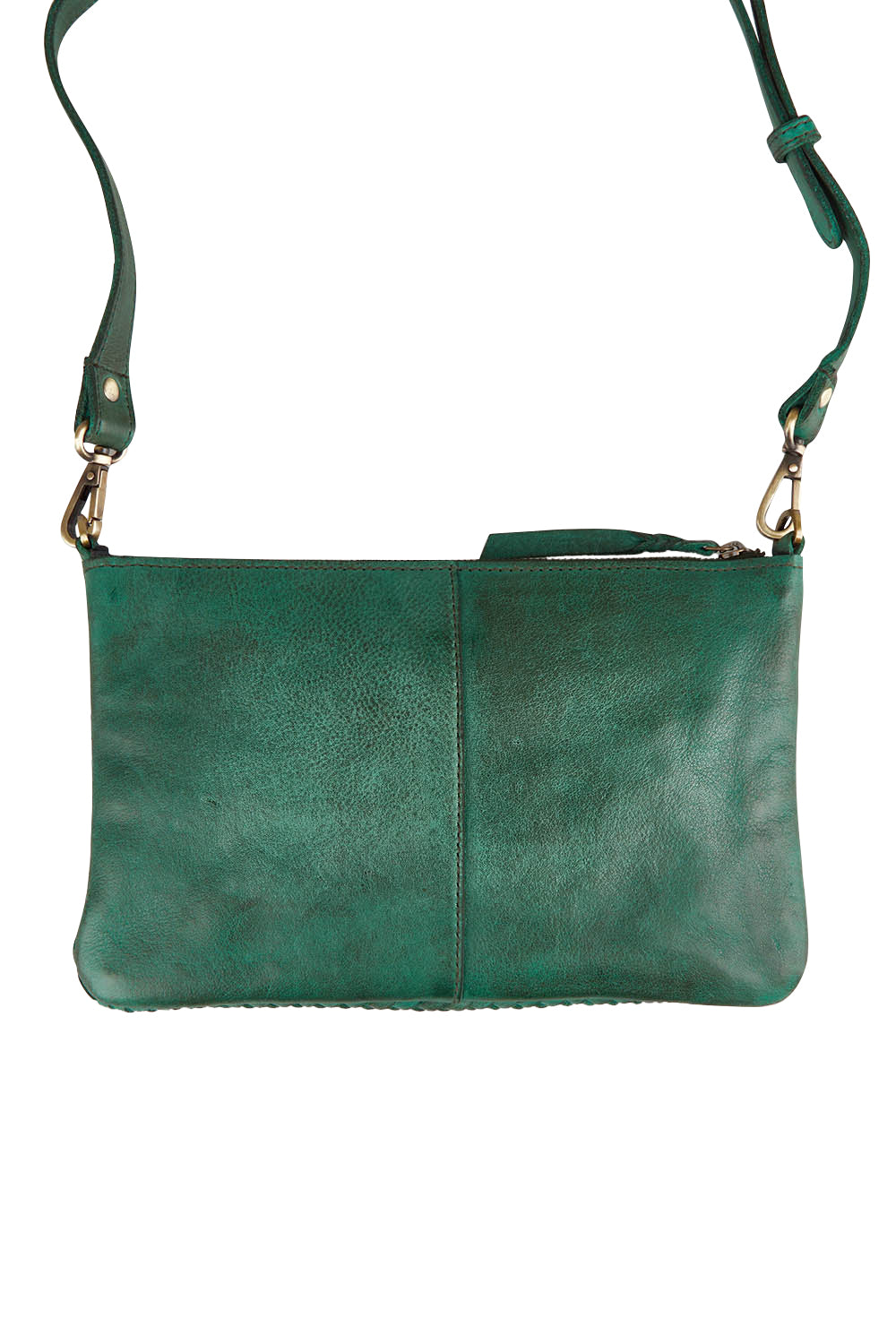 Product shot of the Leather Cassidy Shoulder Bag in colour Green (Green), detail