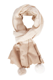 Product shot of the Chey Scarf in colour Natural, from the front
