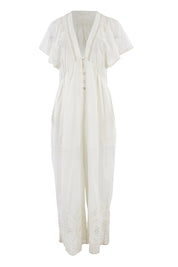 Product shot of the Blackpool Jumpsuit in colour White (White), from the front
