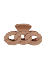 Product shot of the Link Hair Claw Clip in colour Taupe, from the front