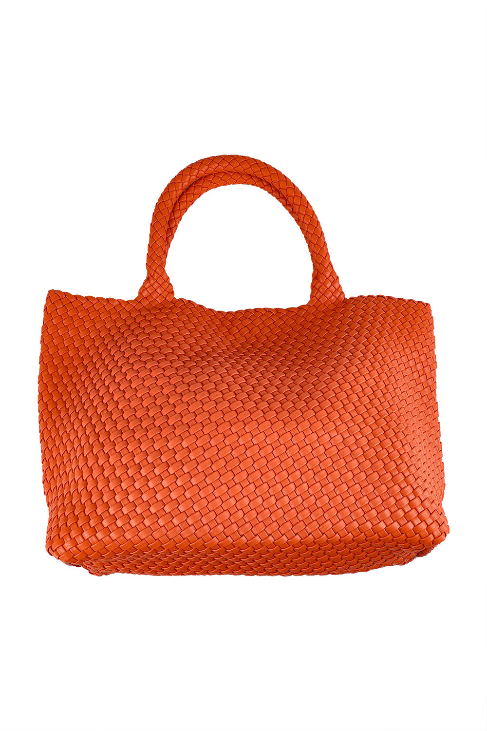 Product shot of the Detroit Woven Tote Bag in colour Burntorang, from the front