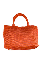 Product shot of the Detroit Woven Tote Bag in colour Burntorang, from the front