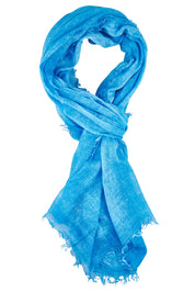 Product shot of the Nellie Cotton Scarf in colour Blue (Blue), from the front