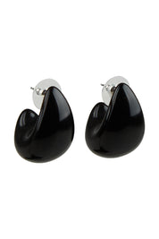 Product shot of the Gina Earrings in colour Black (Black), from the front