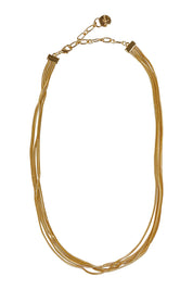 Product shot of the Leo Necklace in colour Gold (Metallics), from the front