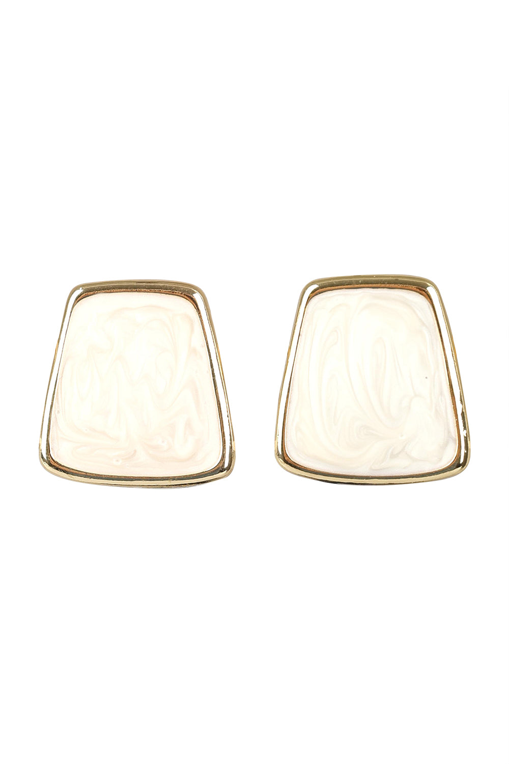 Product shot of the Fleur Earrings in colour Cream, from the front