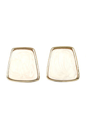 Product shot of the Fleur Earrings in colour Cream, from the front