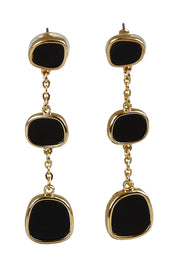 Product shot of the Joy Earrings in colour Black (Black), from the front