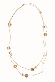 Product shot of the Toronto Necklace in colour Gold (Metallics), from the front