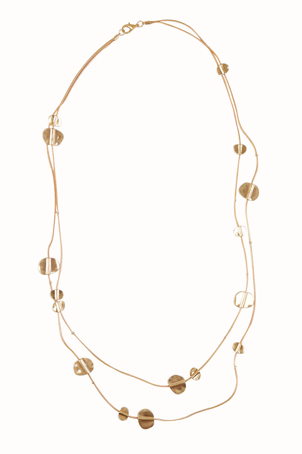 Product shot of the Toronto Necklace in colour Gold (Metallics), from the front