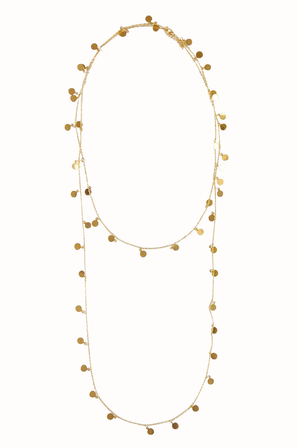 Product shot of the Cosmos Necklace in colour Gold (Metallics), from the front