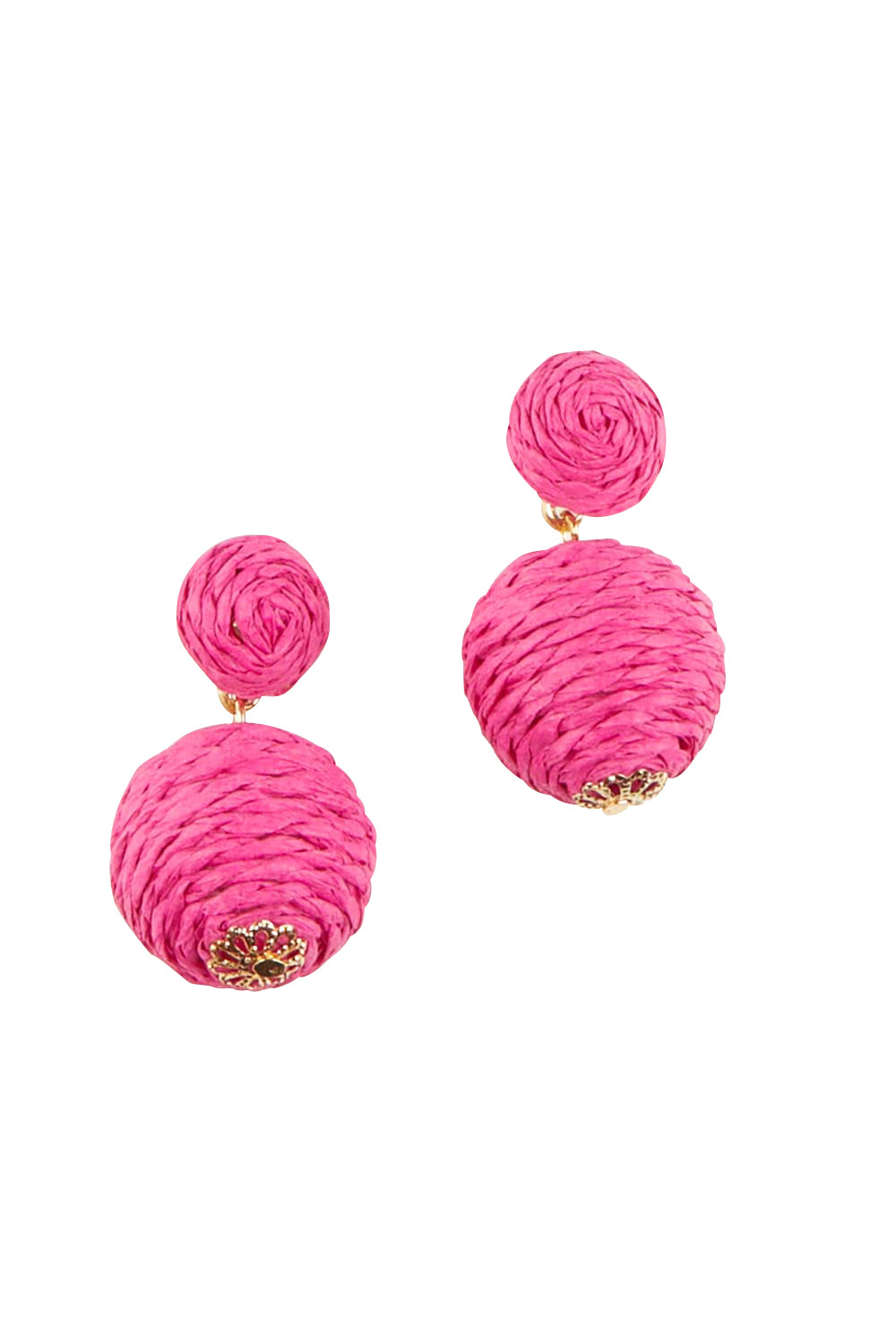 Product shot of the Ophilia Earrings in colour Hotpink (Pink), from the front