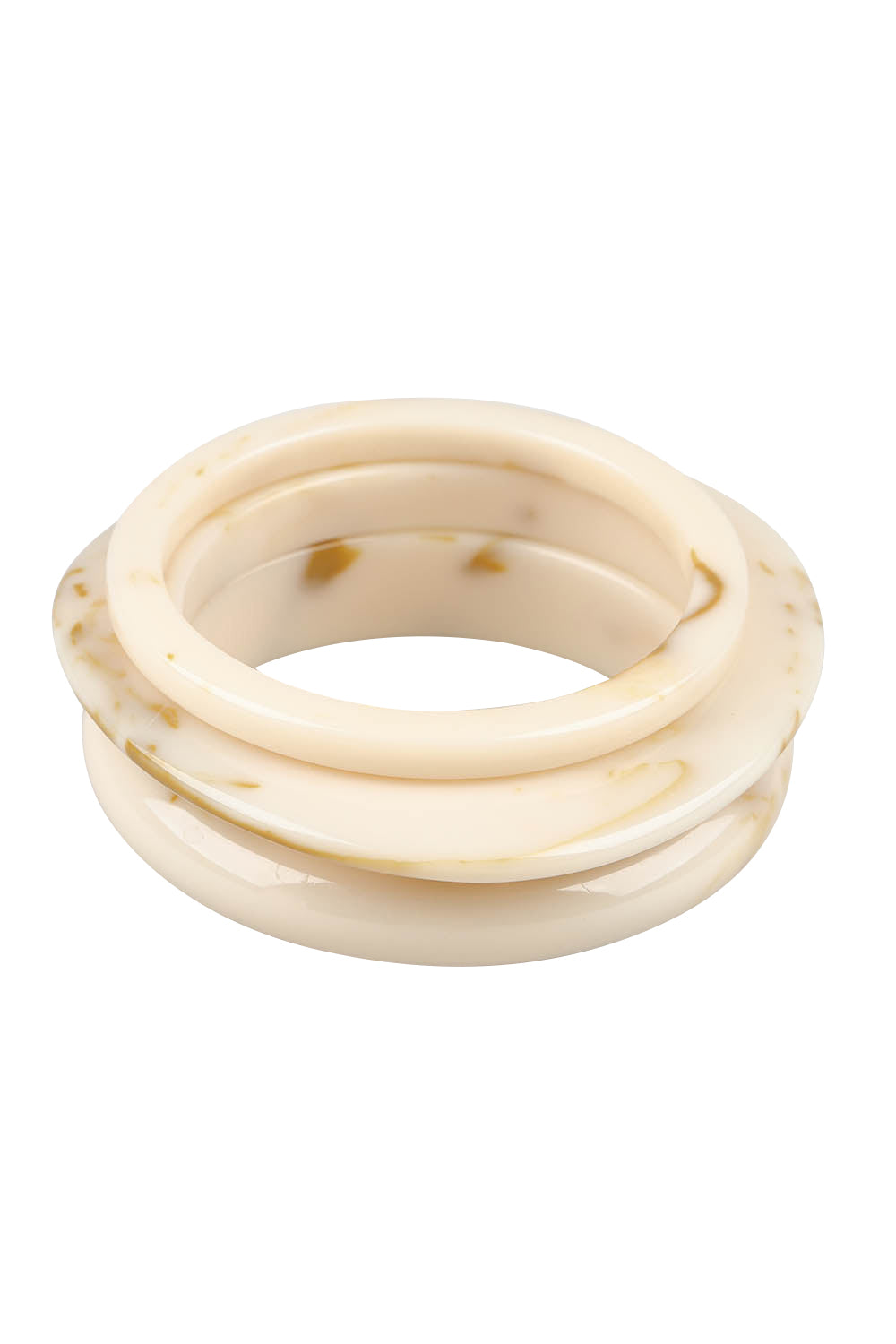 Product shot of the Highways Bangle in colour Set Of 3 - Natural, from the front