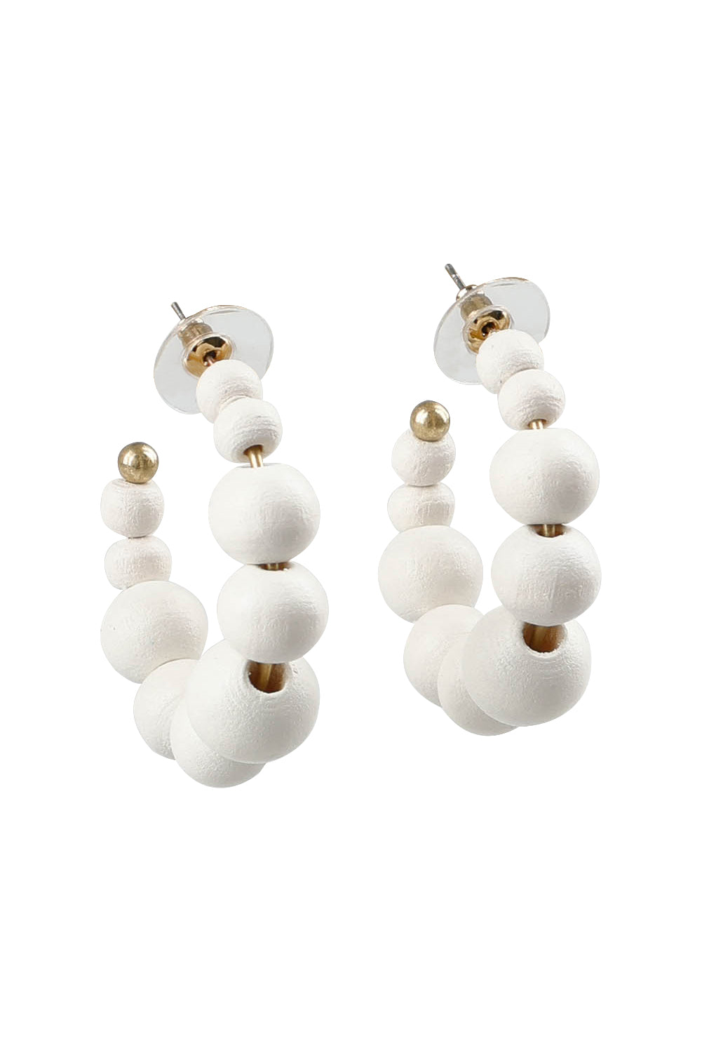 Product shot of the Senorita Earring in colour White (White), from the front