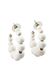 Product shot of the Senorita Earring in colour White (White), from the front