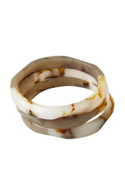 Product shot of the Balana Bangle Set in colour Grey (Grey), from the front