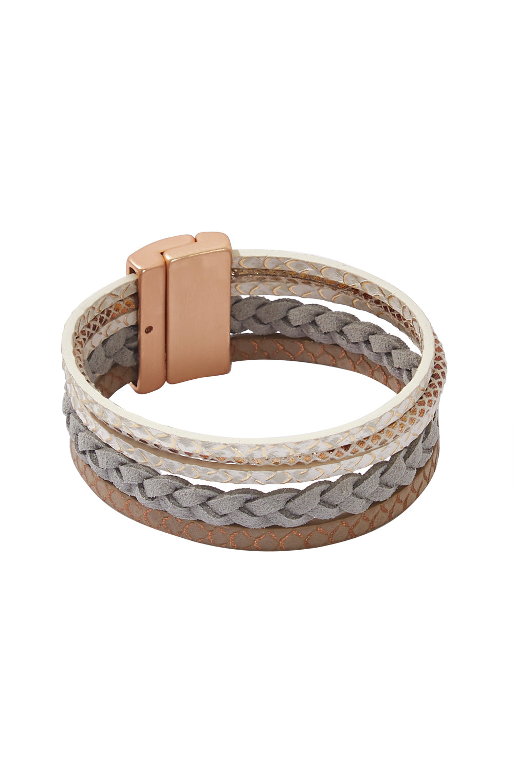 Product shot of the Miranda Bracelet in colour Marle (Grey), from the front
