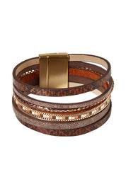 Product shot of the Marnie Bracelet in colour Goldbrown, from the front