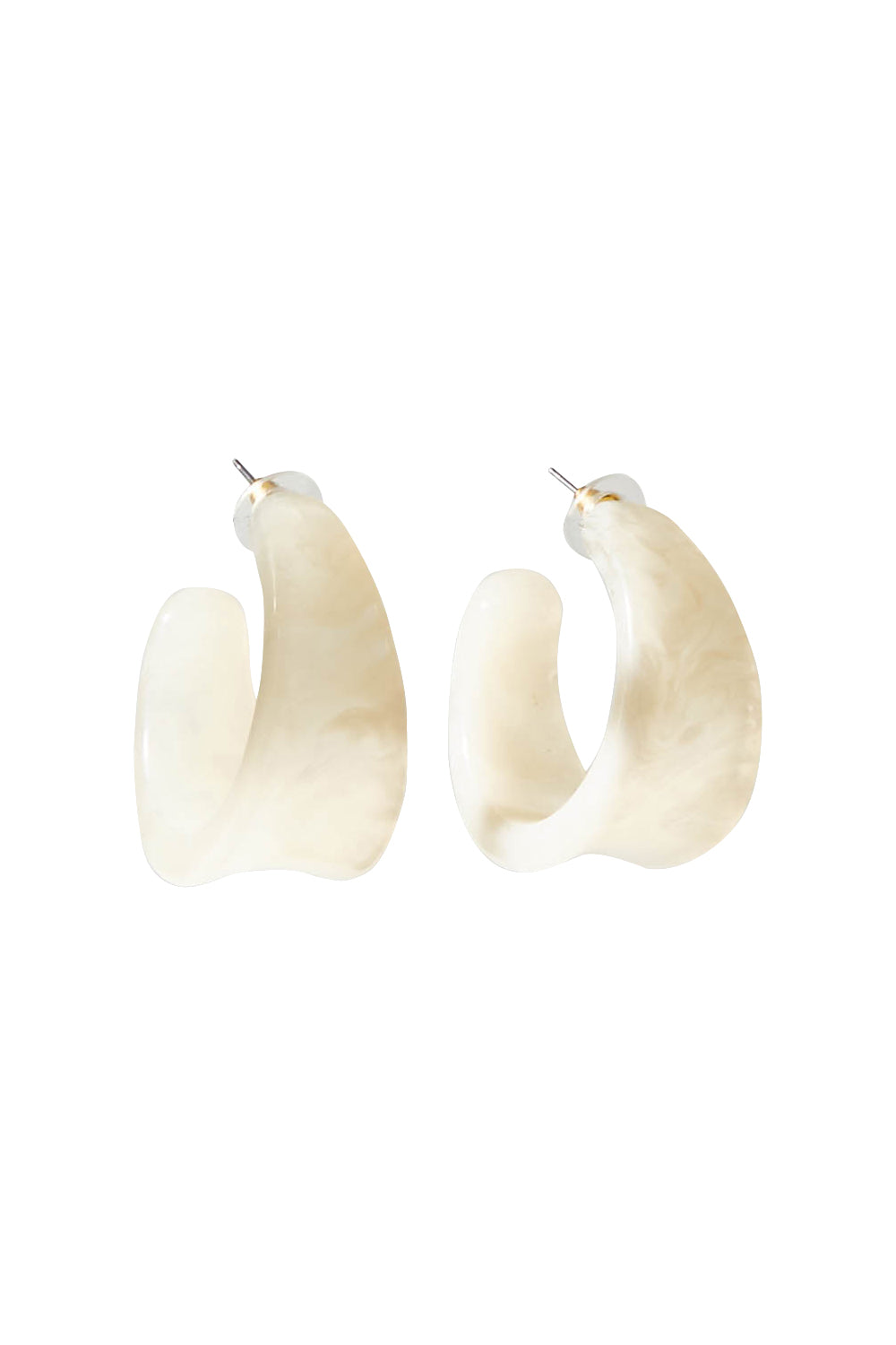 Product shot of the Fairley Earrings in colour Natural, from the front