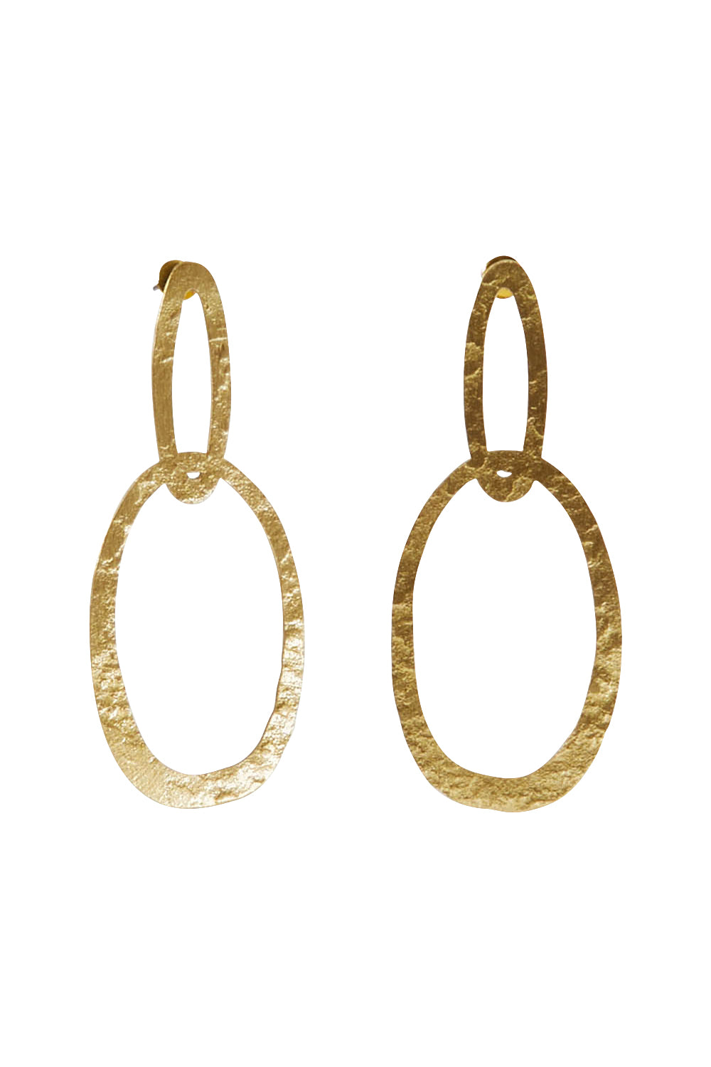 Product shot of the Pegasus Earrings in colour Gold (Metallics), from the front