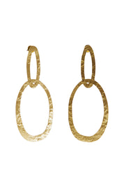Product shot of the Pegasus Earrings in colour Gold (Metallics), from the front