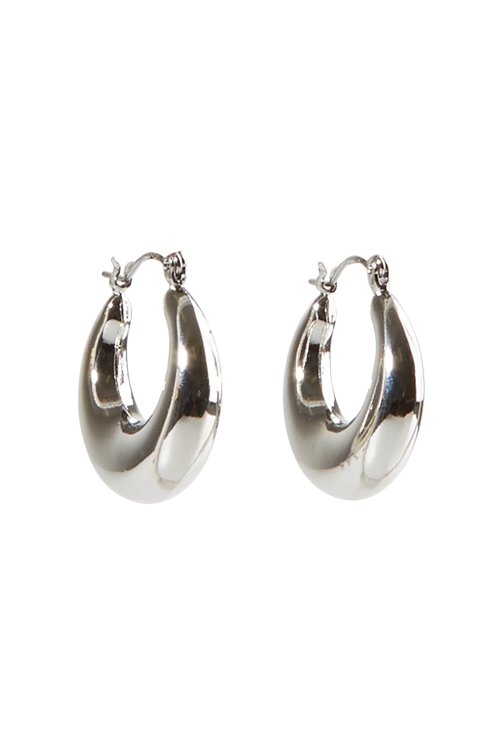 Product shot of the Fergie Earrings Small in colour Silver (Metallics), from the front