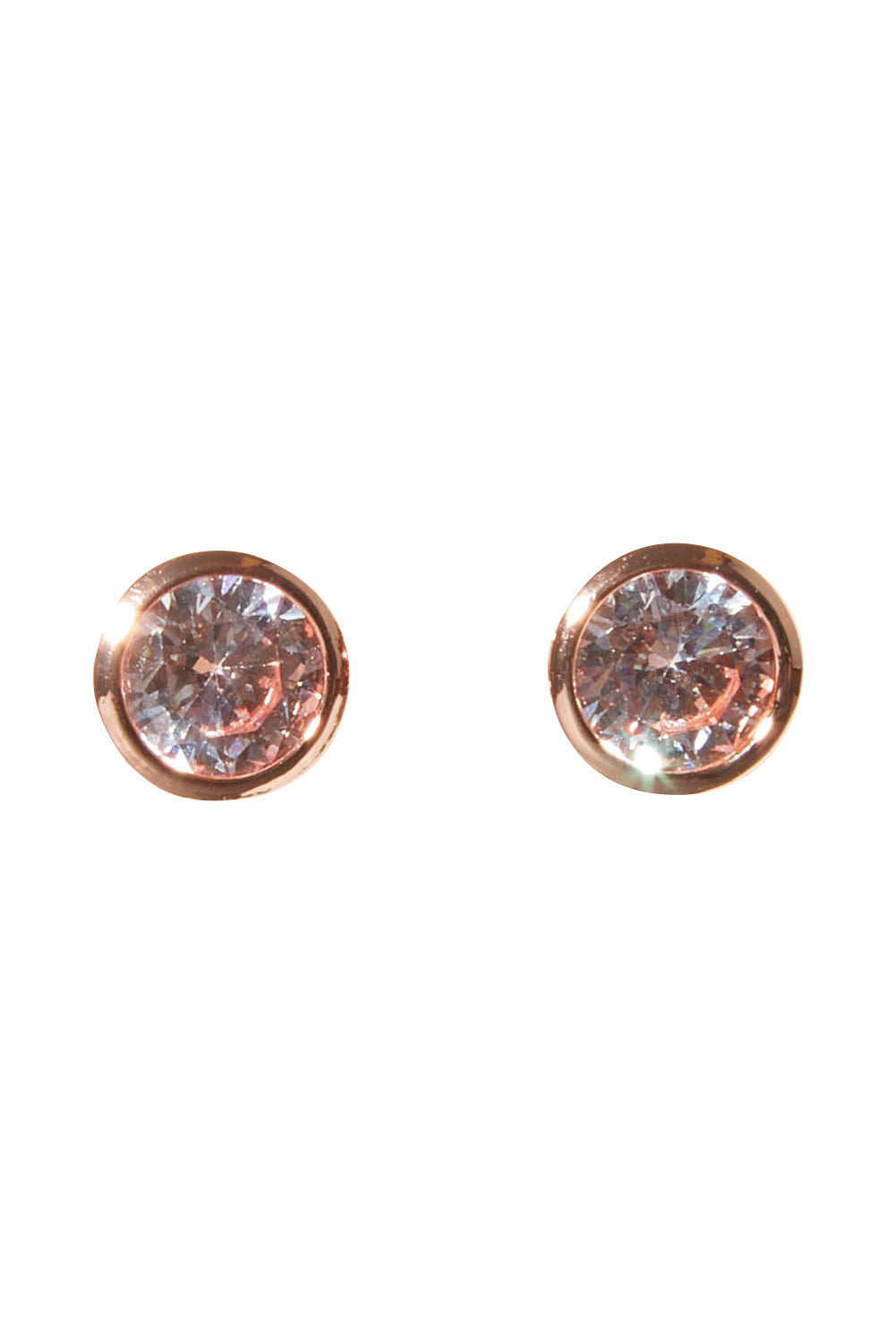 Product shot of the Madga Earrings in colour Rosegold (Metallics), from the front