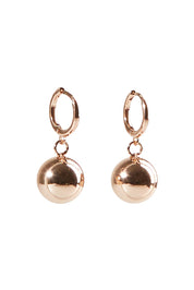 Product shot of the Mentone Earrings in colour Rosegold (Metallics), from the front