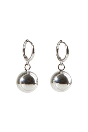 Product shot of the Mentone Earrings in colour Silver (Metallics), from the front