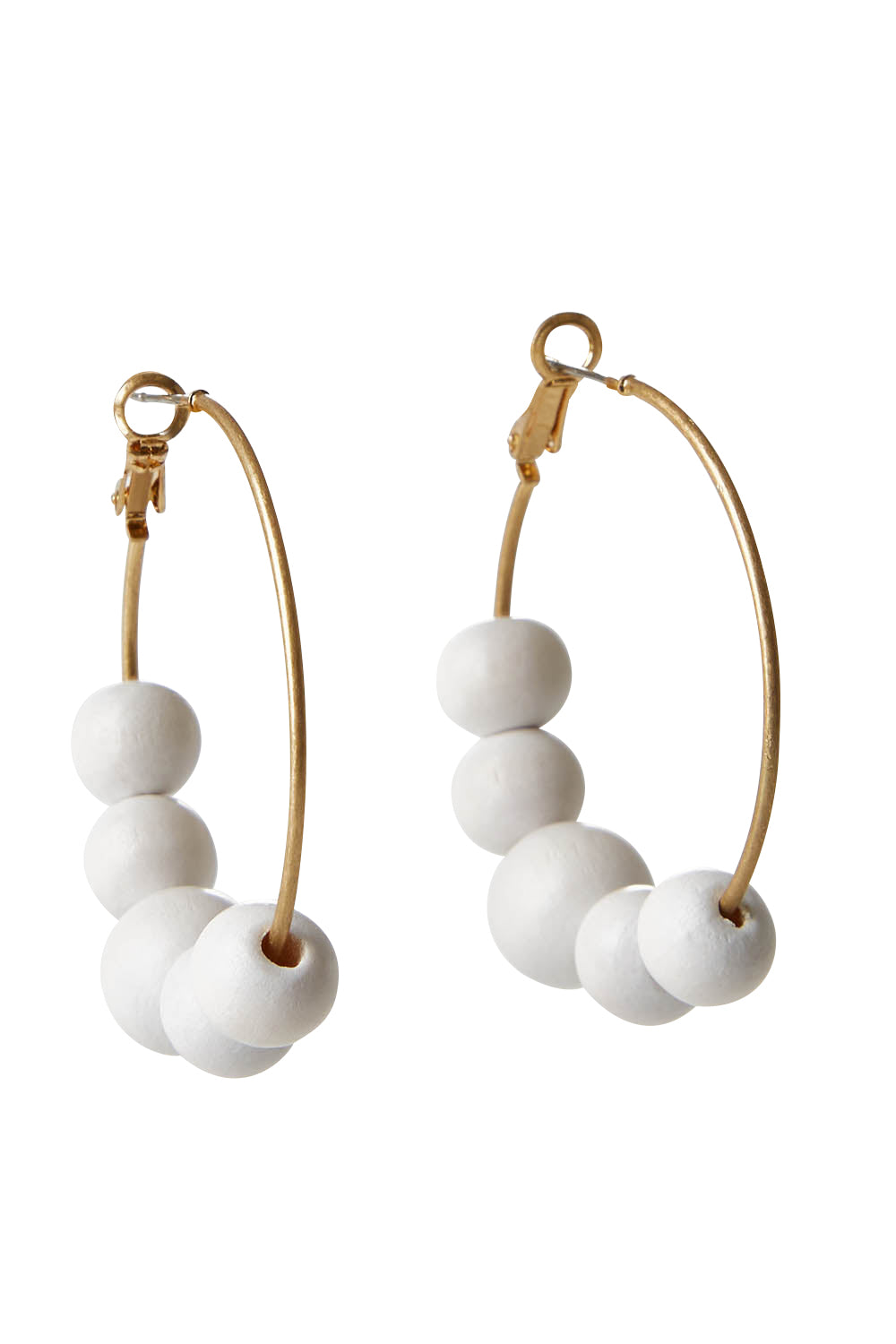 Product shot of the Salsa Earrings in colour White (White), from the front