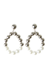 Product shot of the Holly Earrings in colour Silver (Metallics), from the front