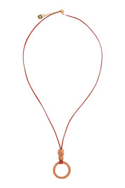 Product shot of the Salsa Necklace in colour Pecan, from the front