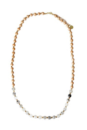 Product shot of the Sunset Long Necklace in colour Black (Black), from the front