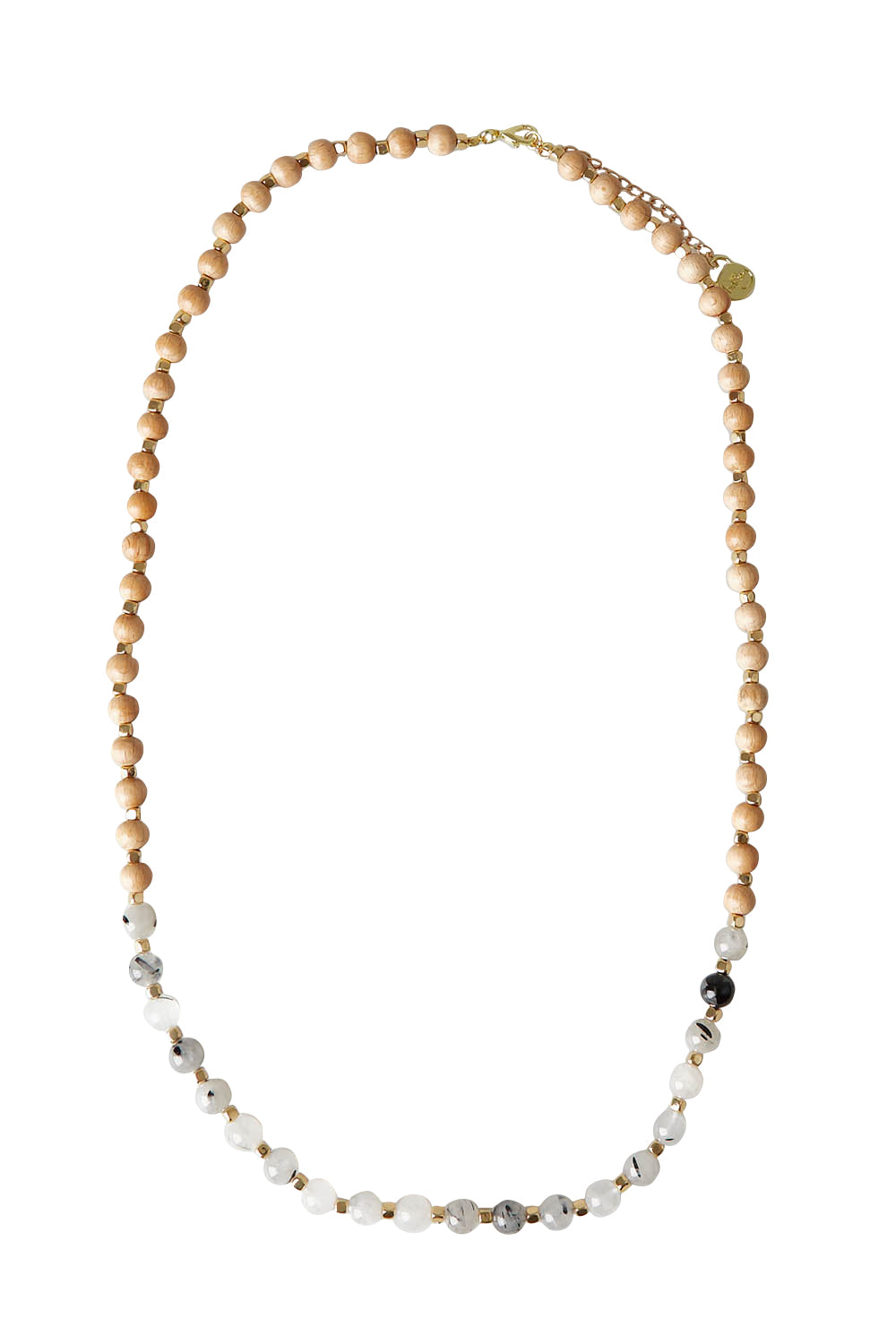 Product shot of the Sunset Long Necklace in colour Black (Black), from the front