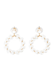 Product shot of the Honey Earrings in colour White (White), from the front