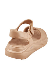 Product shot of the Cloud Nine Eva Sandal in colour Natural, from the back