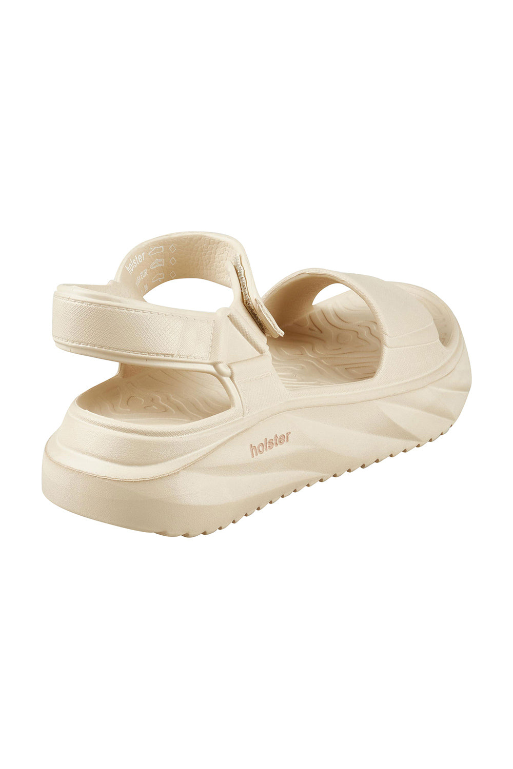 Product shot of the Cloud Nine Eva Sandal in colour Sand, from the back