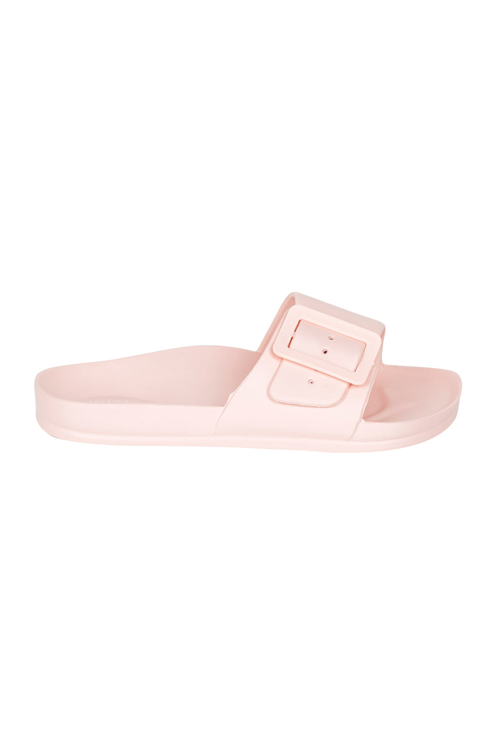 Product shot of the Solace EVA Slide in colour Blush (Pink), from the front